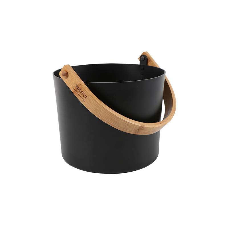 Saunaspann 6,5l Sort alu. Hank i bambus