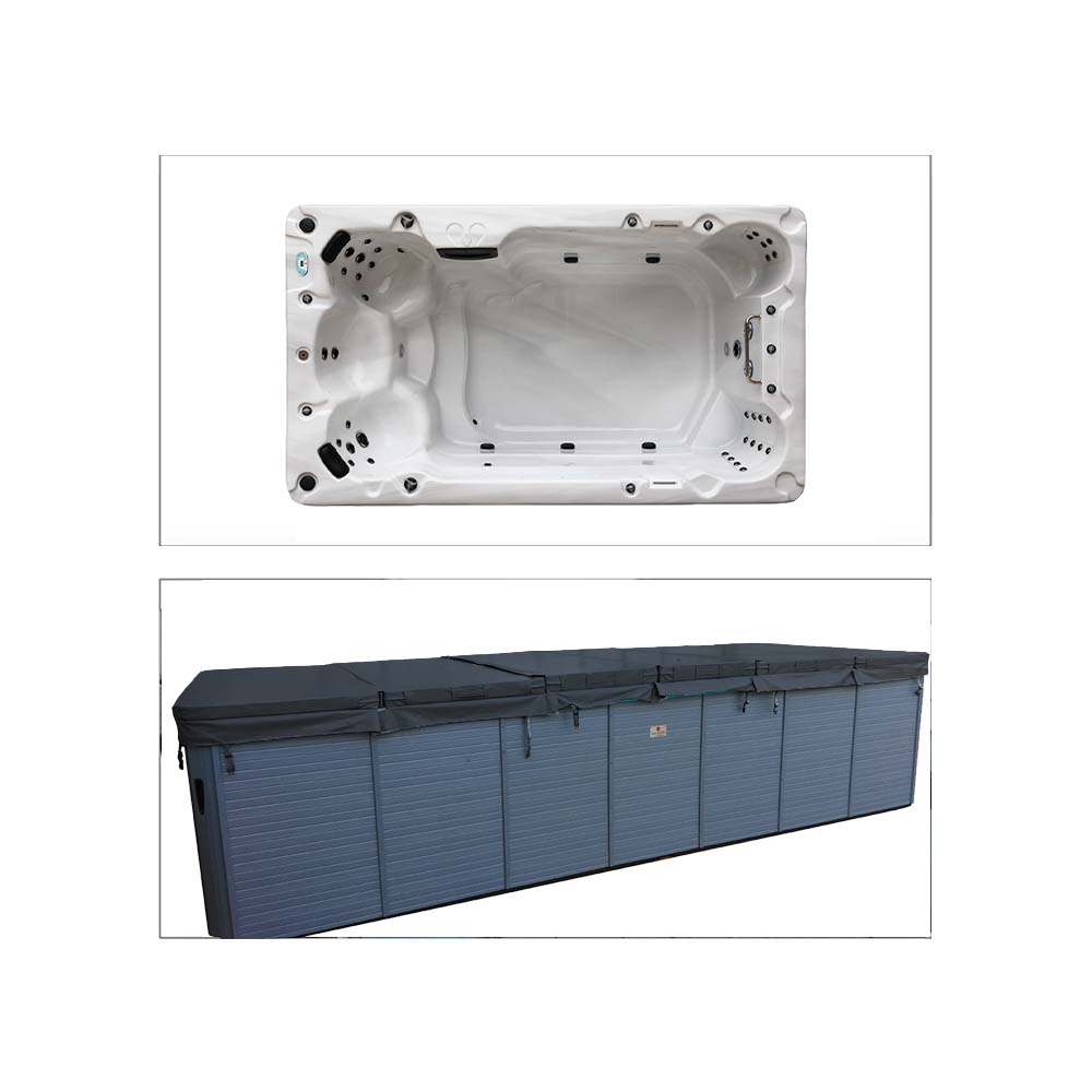 Lokk til swimspa 228 x 390 cm - Mørkegrå