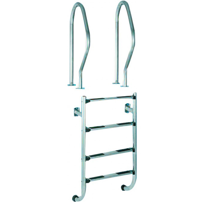 Bassengstige todelt med 4 trinn